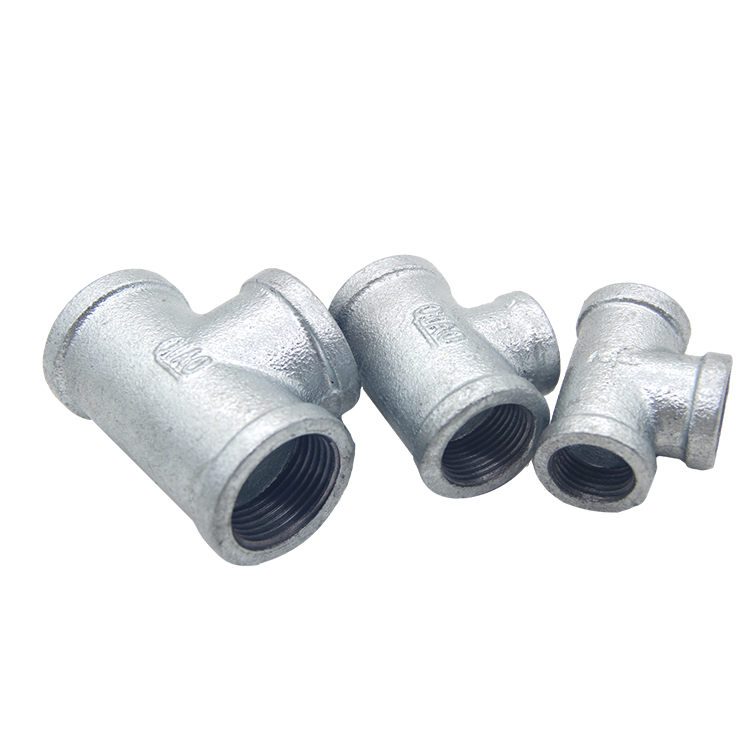 High Quality Malleable Iron Pipe Fittings 90 Equal Female Tee in Banded ...